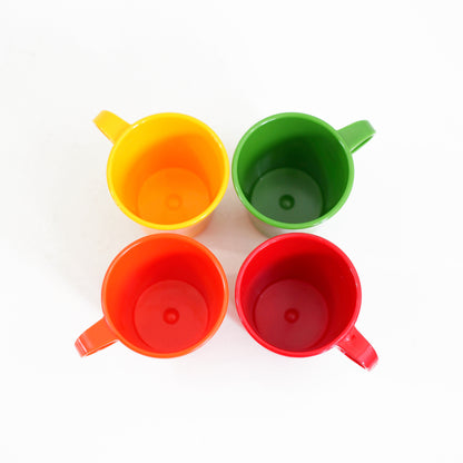 SOLD - Mid Century Deka Rainbow Stacking Mugs