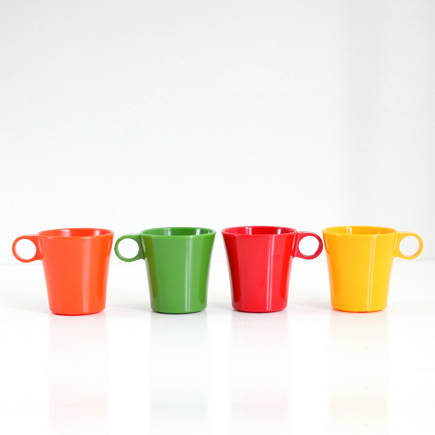 SOLD - Mid Century Deka Rainbow Stacking Mugs