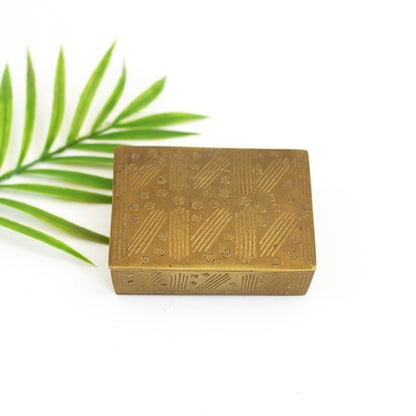 SOLD - Vintage Etched Brass Trinket Box