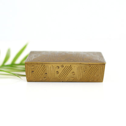 SOLD - Vintage Etched Brass Trinket Box