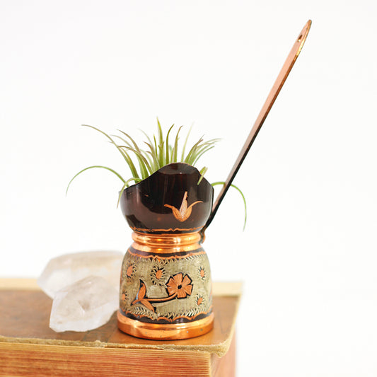 SOLD - Vintage Etched Copper Turkish Coffee Pot