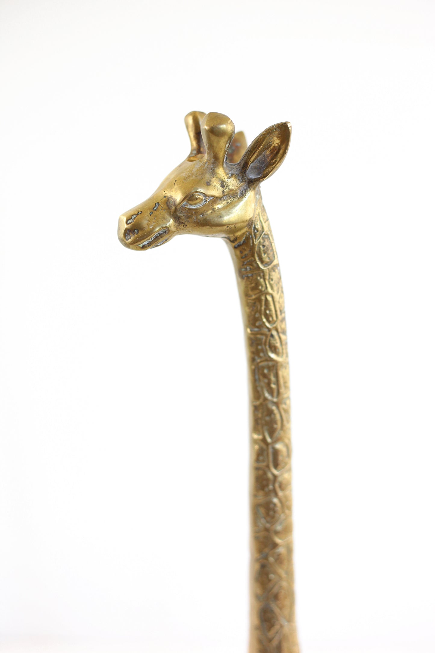 SOLD - Mid Century Large Brass Giraffe Statue