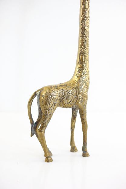 SOLD - Mid Century Large Brass Giraffe Statue
