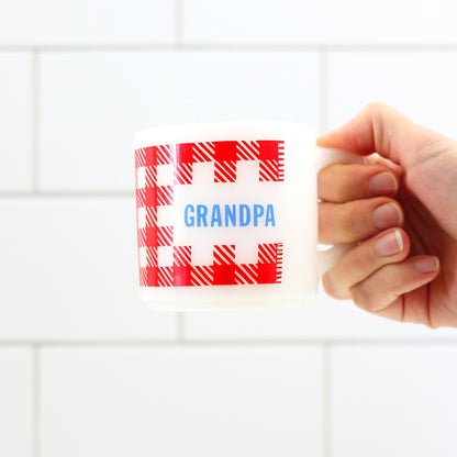 SOLD - Vintage Grandpa Milk Glass Mug