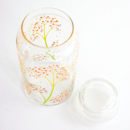 SOLD - Vintage Cheery Floral Glass Apothecary Jar