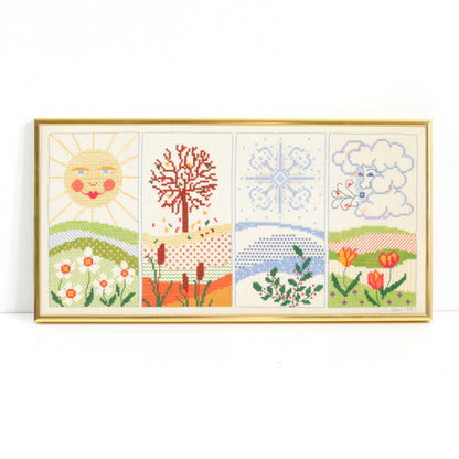 SOLD - Vintage Four Seasons Cross Stitch