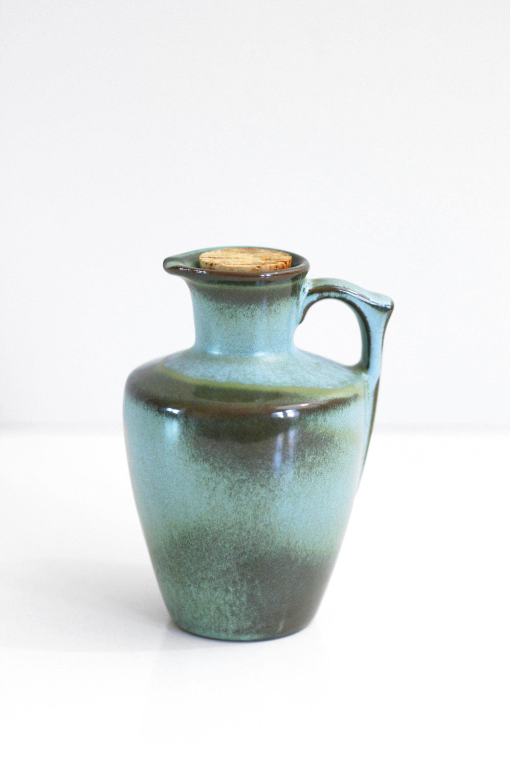 SOLD - Mid Century Modern 1950s Frankoma Pottery Pitcher / Plainsman in Woodland Moss