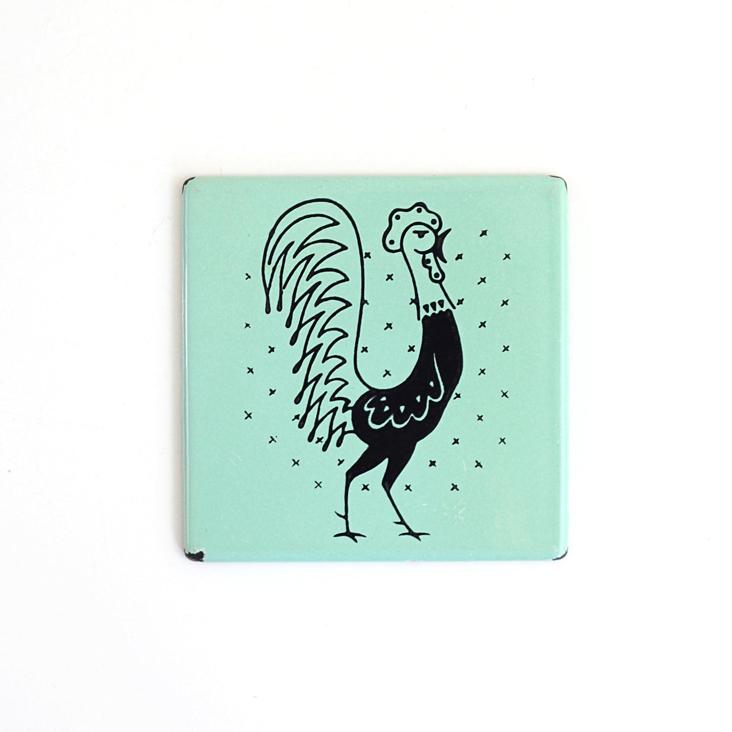 SOLD - 1950s Frigidaire 'Pot Rooster' Enamel Trivets