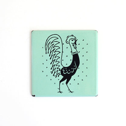 SOLD - 1950s Frigidaire 'Pot Rooster' Enamel Trivets