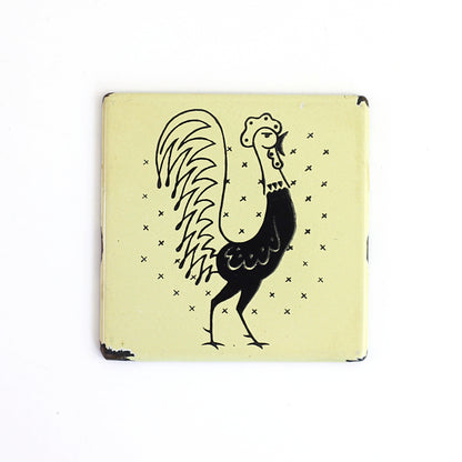 SOLD - 1950s Frigidaire 'Pot Rooster' Enamel Trivets