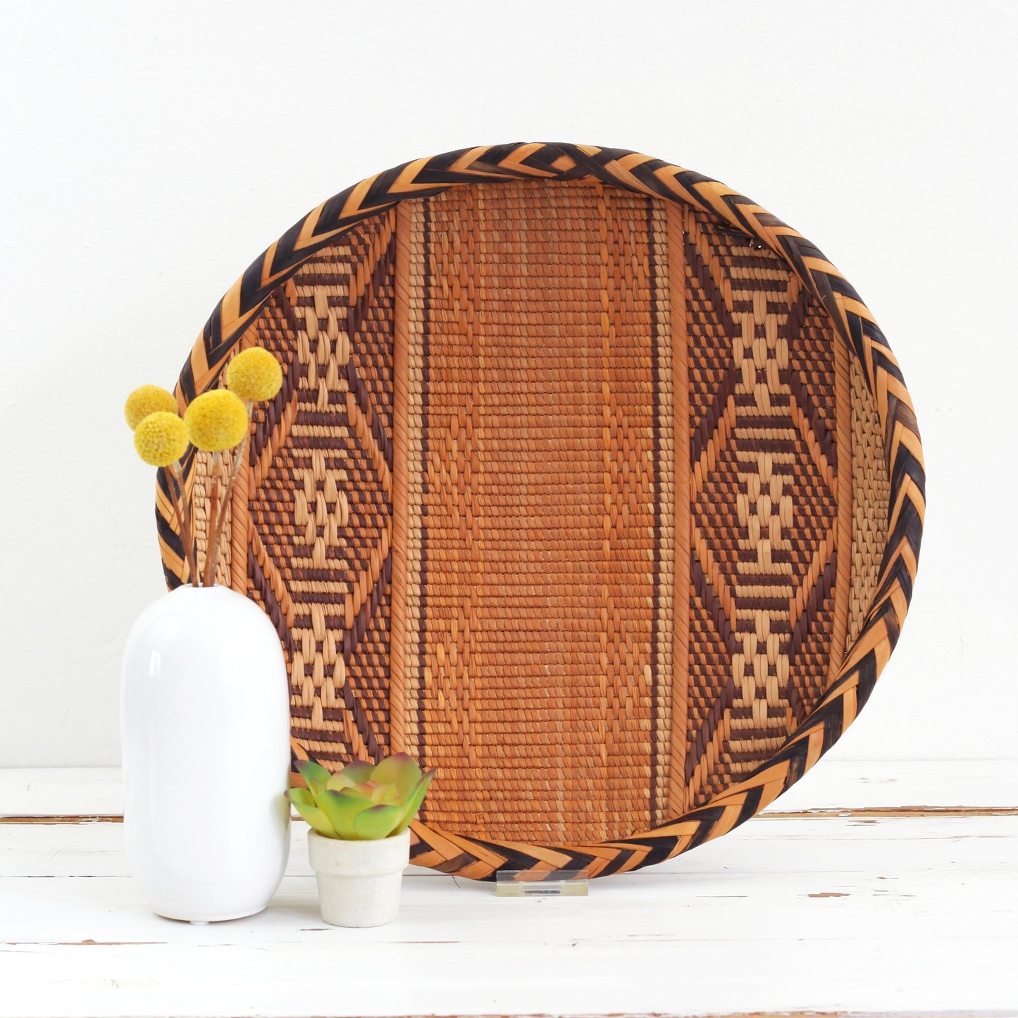 SOLD - Vintage Woven Basket Tray