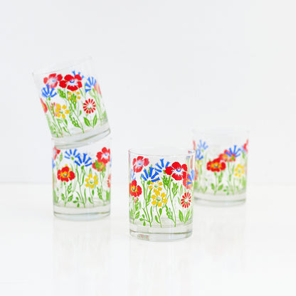 SOLD - Mid Century Georges Briard Flower Glasses