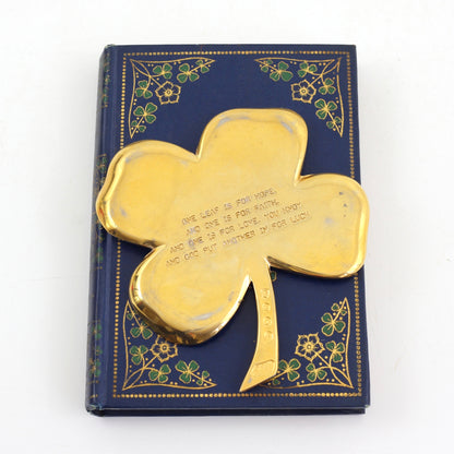 SOLD - Vintage Lucky Four Leaf Clover by Gerity / 24 Karat Gold Plate