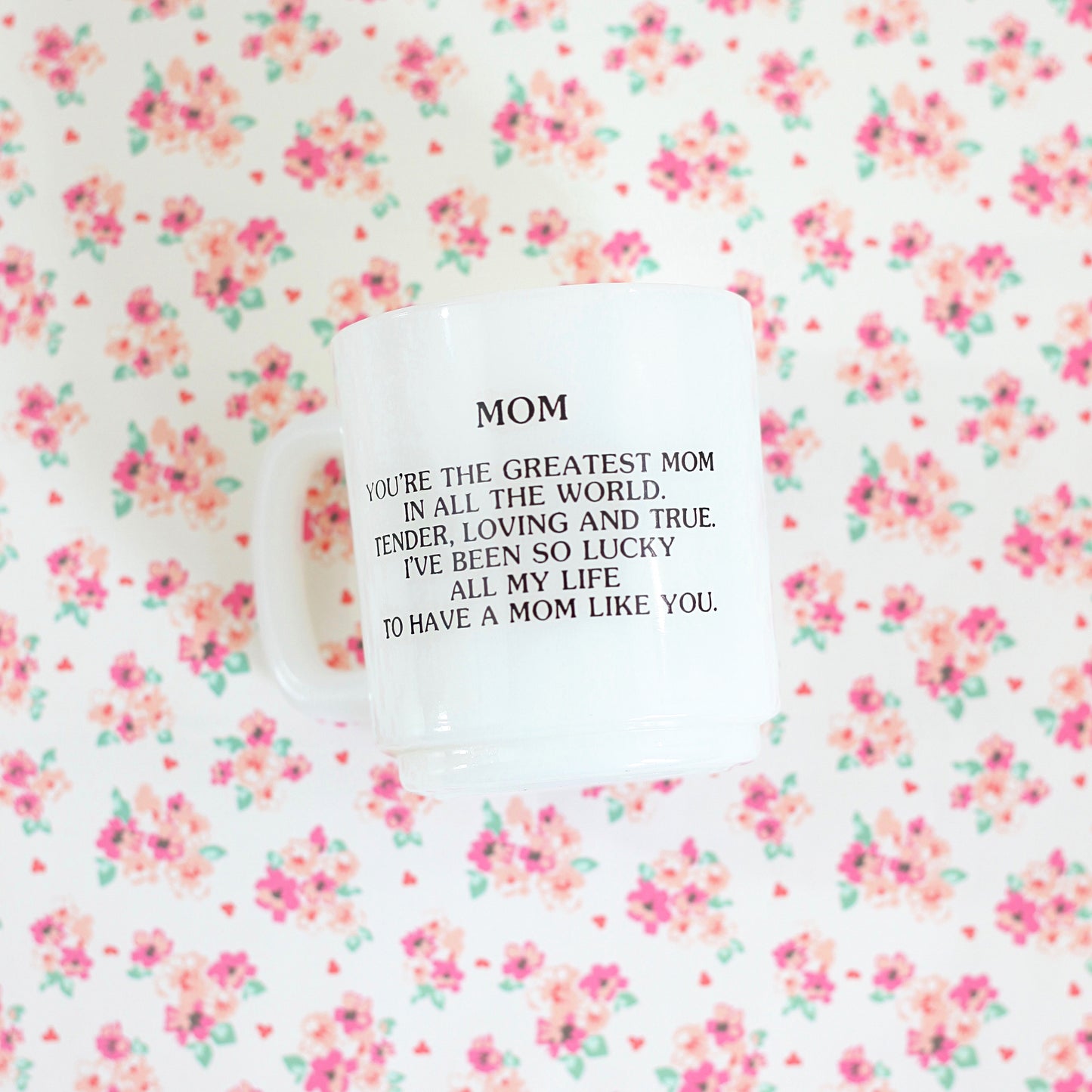 SOLD - Vintage 'Mom' Milk Glass Mug