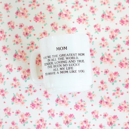 SOLD - Vintage 'Mom' Milk Glass Mug