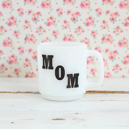 SOLD - Vintage 'Mom' Milk Glass Mug