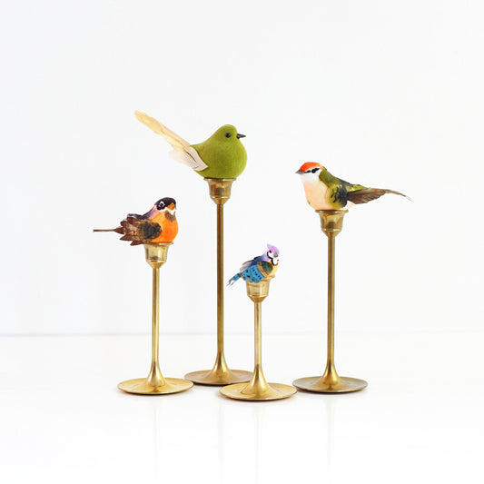 SOLD - Vintage Graduated Brass Candlesticks - Set of Four