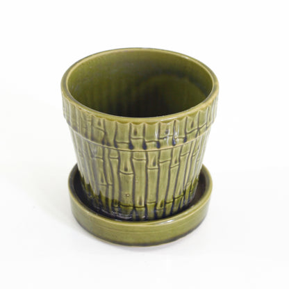 SOLD - Vintage Bamboo Pottery Planter