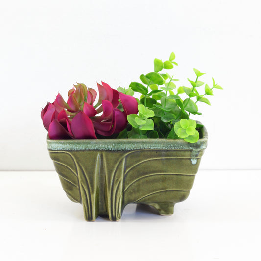 SOLD - Vintage Mossy Green Cookson Pottery Planter