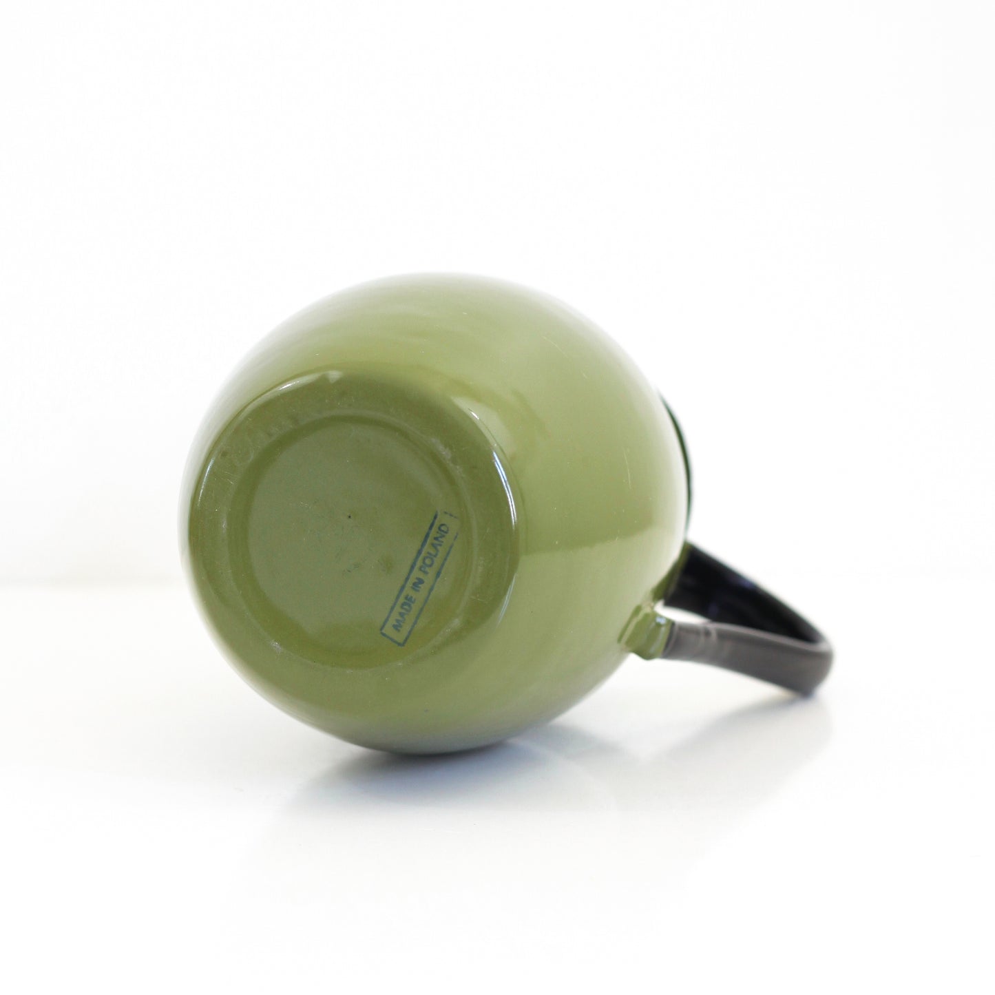 SOLD - Large Vintage Green Enamel Pitcher