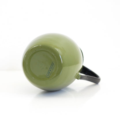 SOLD - Large Vintage Green Enamel Pitcher