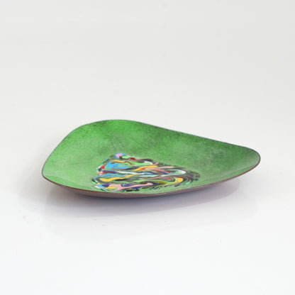 SOLD - Mid Century Modern Enameled Copper Dish