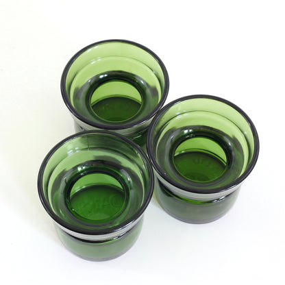 SOLD - Danish Modern Dansk IHQ Green Glass Candle Holders