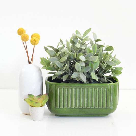 SOLD - Mid Century Grass Green Haeger Ceramic Planter