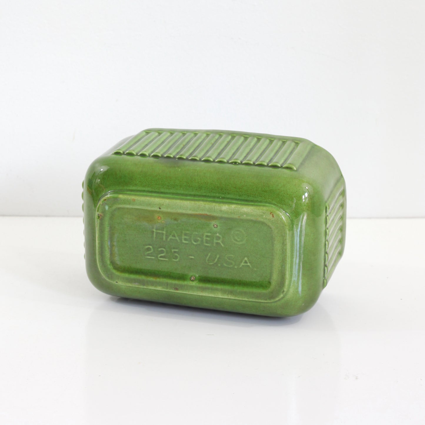 SOLD - Mid Century Grass Green Haeger Ceramic Planter
