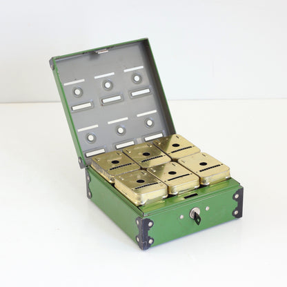 SOLD - Vintage 1950s Metal Home Budget Bank Box in Green