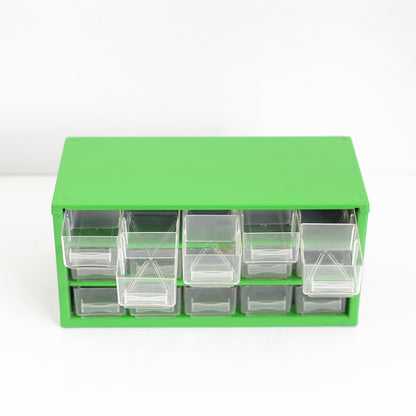 SOLD - Vintage Green Industrial Metal Organizer from Denmark