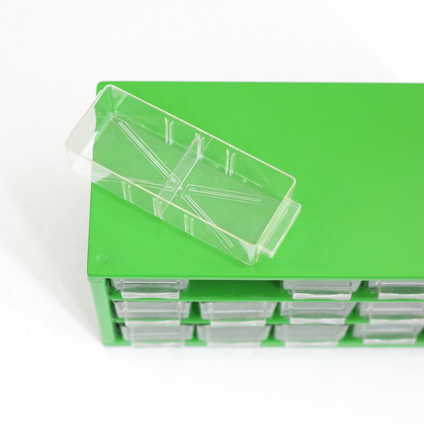 SOLD - Vintage Green Industrial Metal Organizer from Denmark