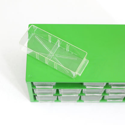 SOLD - Vintage Green Industrial Metal Organizer from Denmark