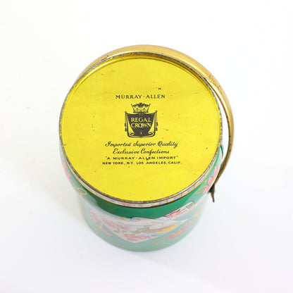 SOLD - Vintage Green Floral Tin by Murray-Allen / Regal Crown