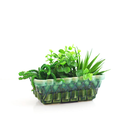 SOLD - Vintage Green Ombre Upco Planter