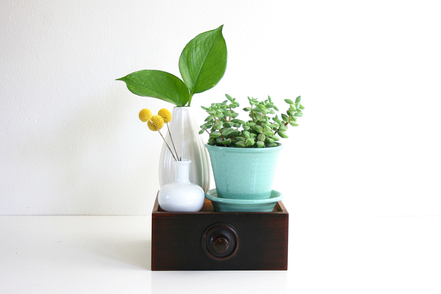 SOLD - Mid Century Modern Pfaltzgraff Green Ceramic Planter / Pfaltzgraff Ringware Flower Pot