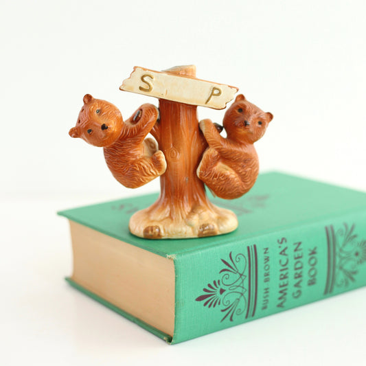 SOLD - Vintage Bears In A Tree Salt And Pepper Shaker Set