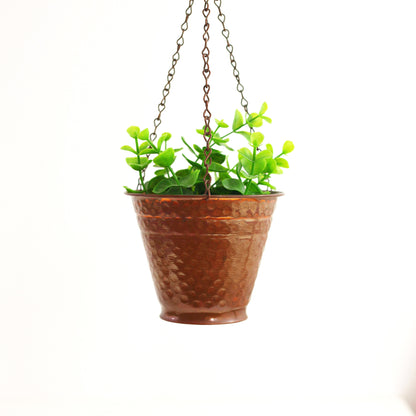 SOLD - Vintage Hammered Copper Hanging Planters by Alford Co