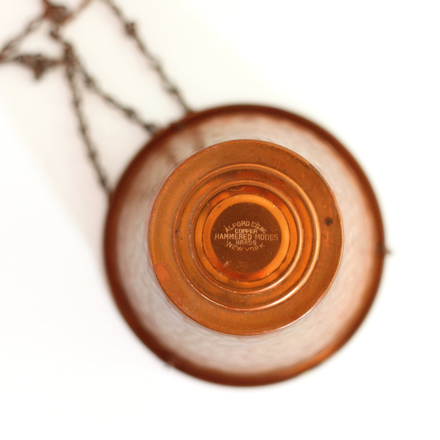 SOLD - Vintage Hammered Copper Hanging Planters by Alford Co