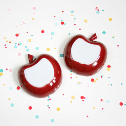 SOLD - Vintage Hazel Atlas Burgundy Milk Glass Apple Bowls / Orchard Blossom Bowls