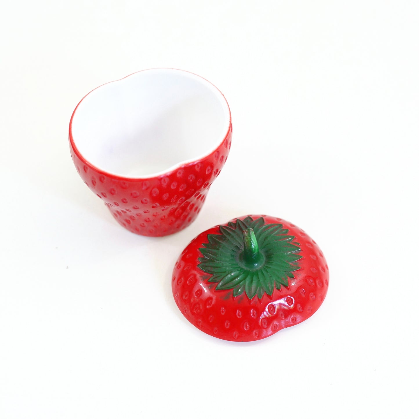 SOLD - Vintage 1950s Strawberry Milk Glass Jar