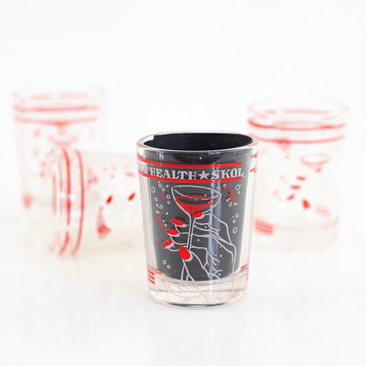 SOLD - Vintage 1930s Hazel Atlas 'To Your Health' Cocktail Glasses