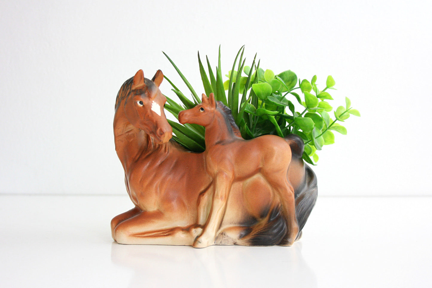 SOLD - Vintage Ceramic Horse Planter  / Brinn's of Pittsburgh Figural Plant Pot