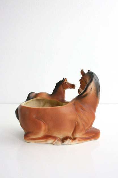 SOLD - Vintage Ceramic Horse Planter  / Brinn's of Pittsburgh Figural Plant Pot