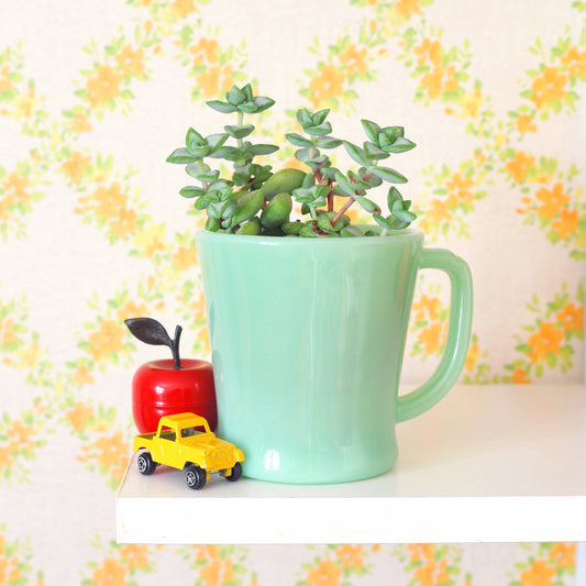 SOLD - Mid Century Jadeite Fire King Mug