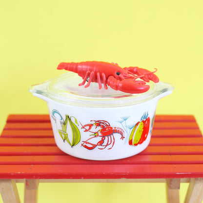 SOLD - Rare Vintage JAJ Pyrex Lobster Space Saver Casserole Dish