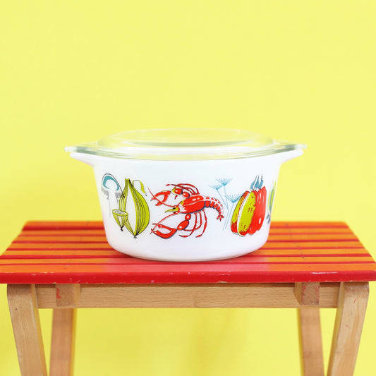 SOLD - Rare Vintage JAJ Pyrex Lobster Space Saver Casserole Dish