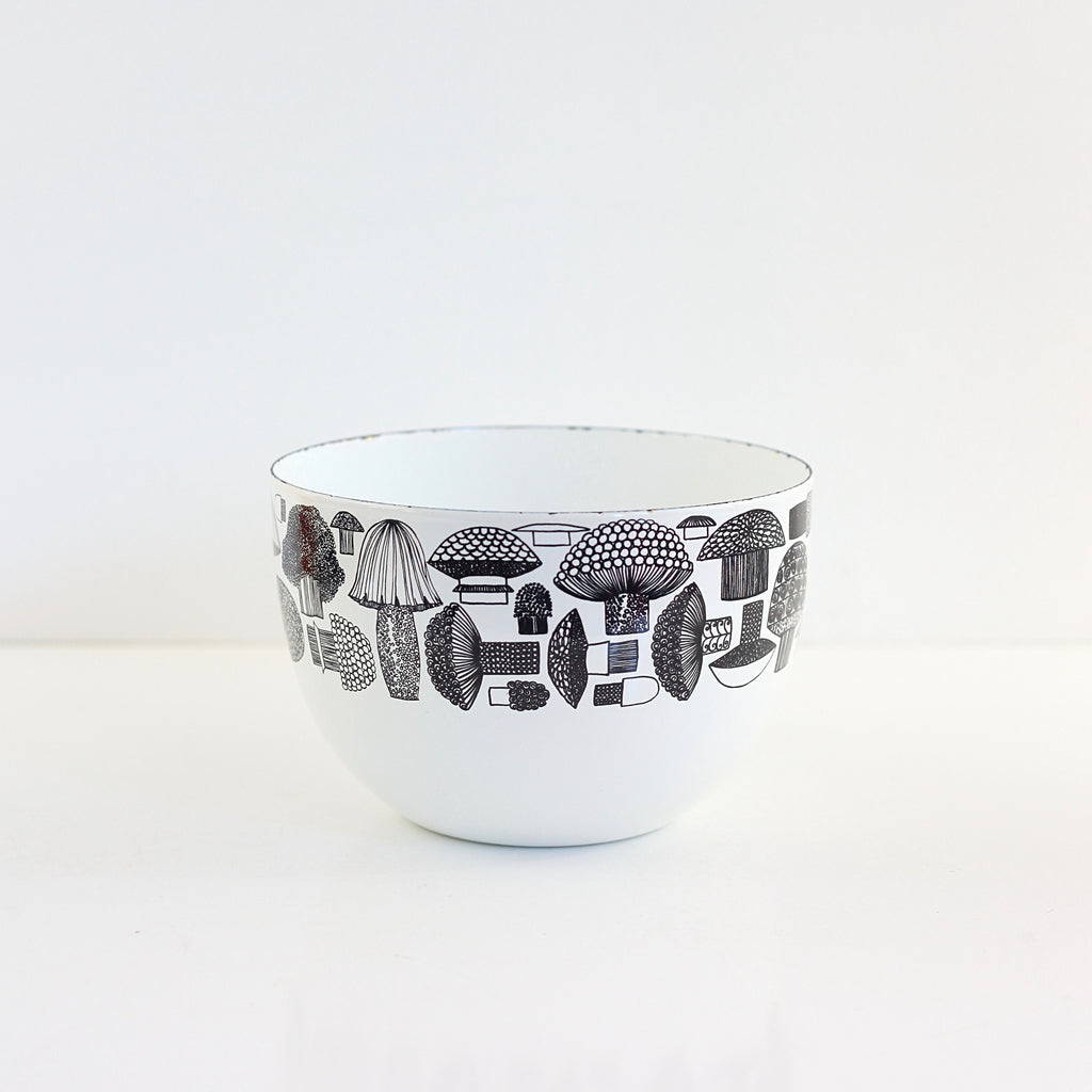 SOLD Mid Century Enamel Mushrooms Bowl by Kaj Franck for Arabia of F