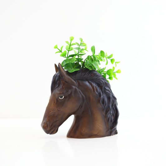 SOLD - Vintage Lefton Ceramic Horse Planter
