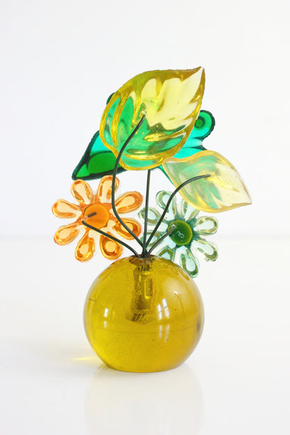 SOLD - Colorful Vintage Lucite Flower Sculpture